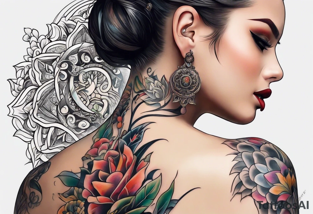 Side neck tattoo idea