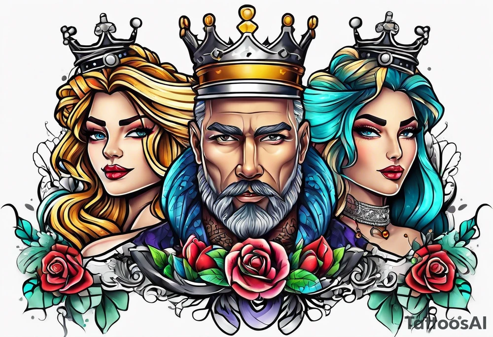Queen and king tattoo idea