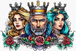 Queen and king tattoo idea
