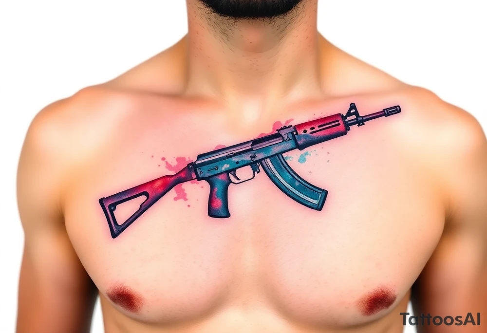 ak 47 silhouette tattoo idea