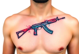 ak 47 silhouette tattoo idea