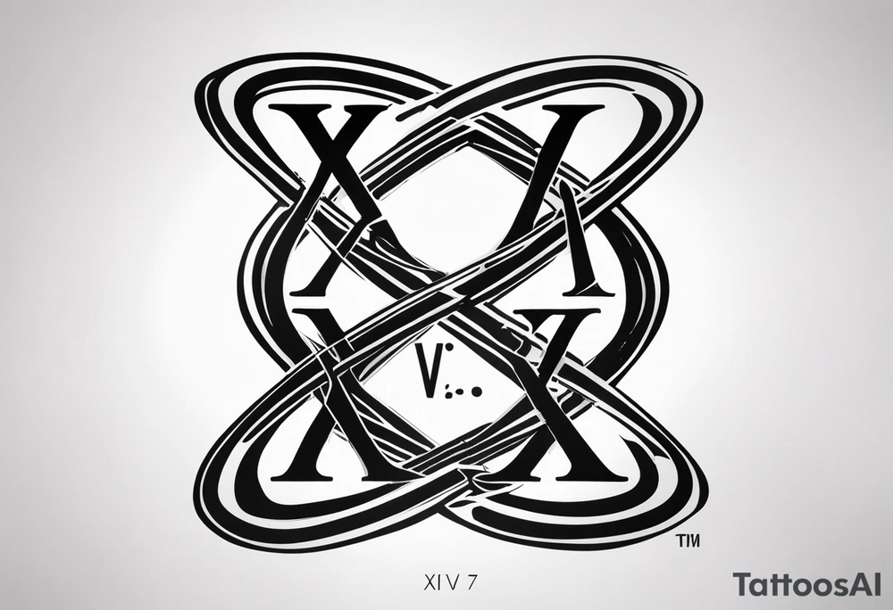 VIII_XXV_MMXVII with a DNA strand interterwined tattoo idea VIII_XXV_MMXVII with a DNA strand interterwined tattoo idea