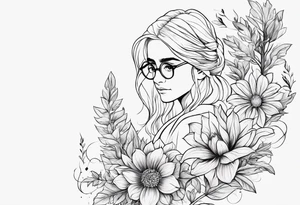 Harry Potter. Flowers. Minimal tattoo idea