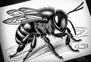 Tequila Traveling Bumble Bee tattoo idea