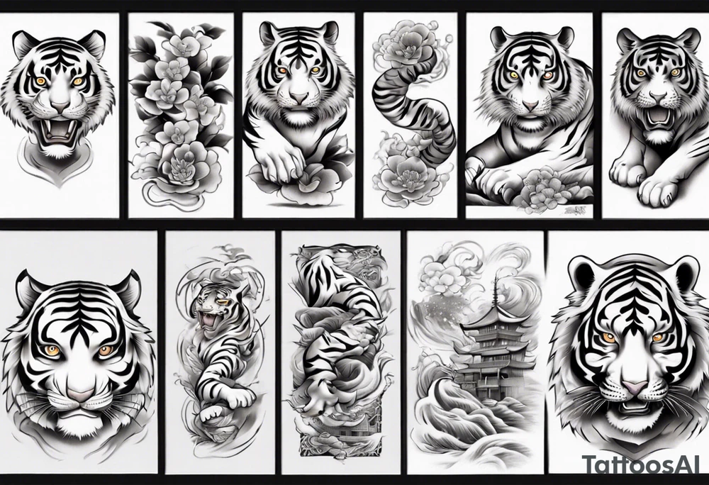 Tiger sleeve tattoo tattoo idea