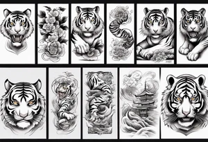 Tiger sleeve tattoo tattoo idea