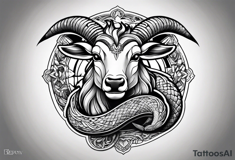 Snake and Goat tattoo idea