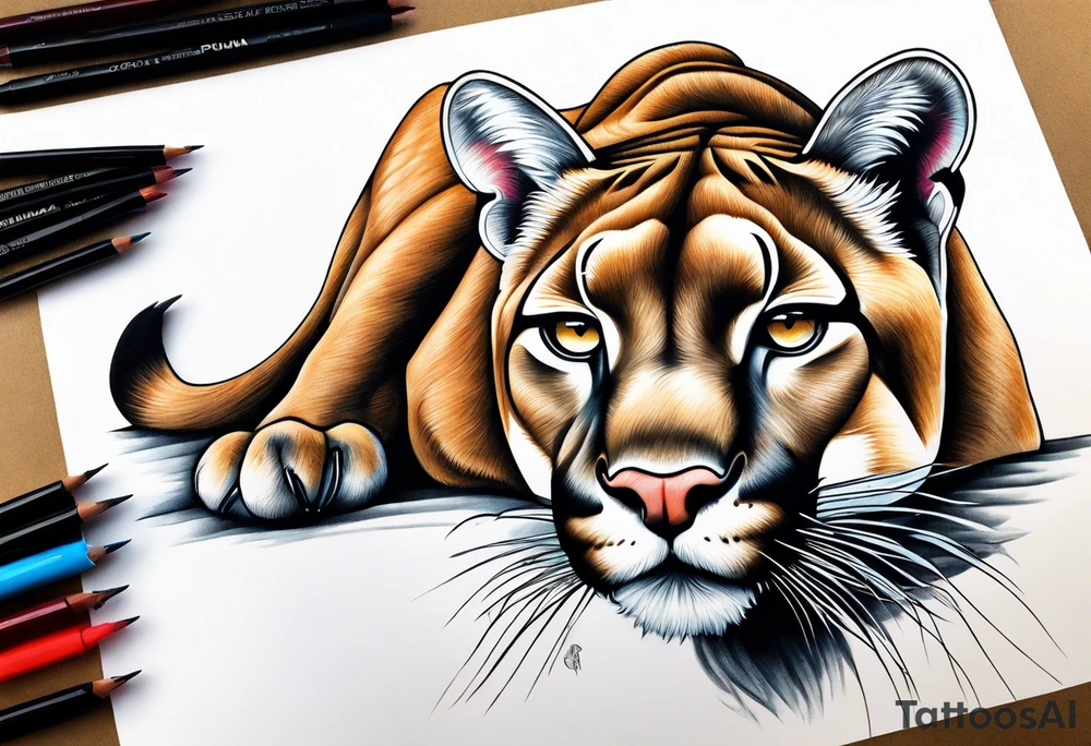 puma stalking tattoo idea