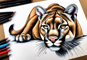 puma stalking tattoo idea