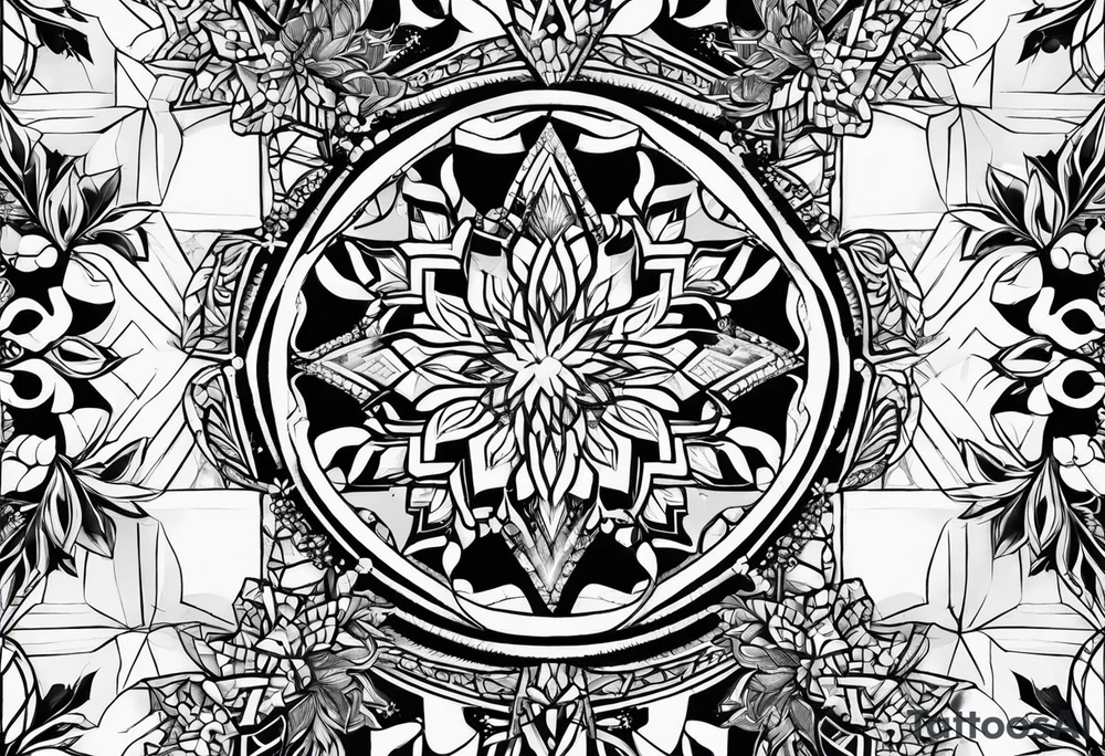 Repeating ice crystal pattern tattoo idea