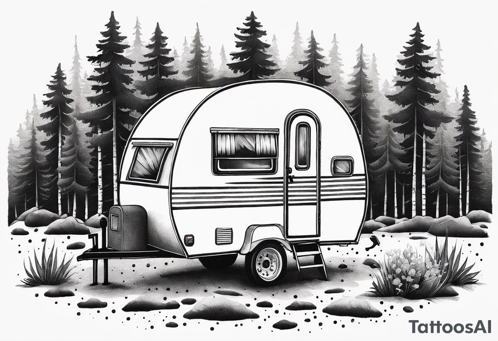 Small camper trailer tattoo idea