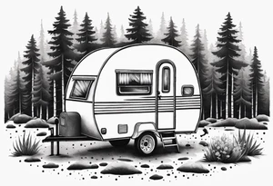 Small camper trailer tattoo idea