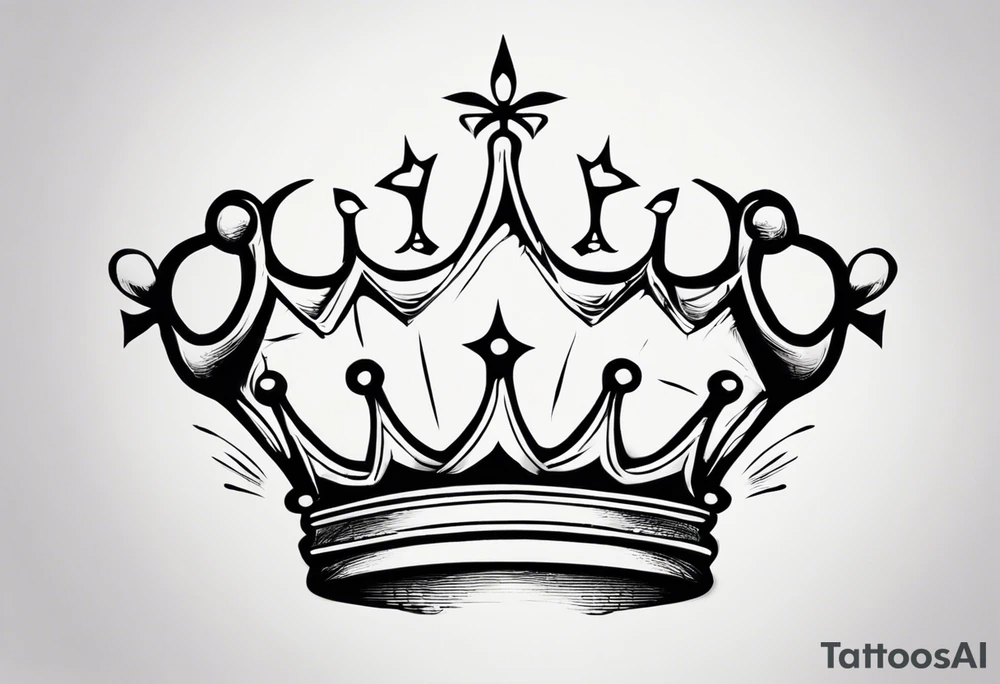1997 with crown on top of one of the numbers. The crown should be touching one of the numbers tattoo idea