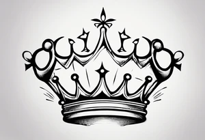 1997 with crown on top of one of the numbers. The crown should be touching one of the numbers tattoo idea