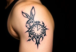 Rabbit with a Clock tattoo idea