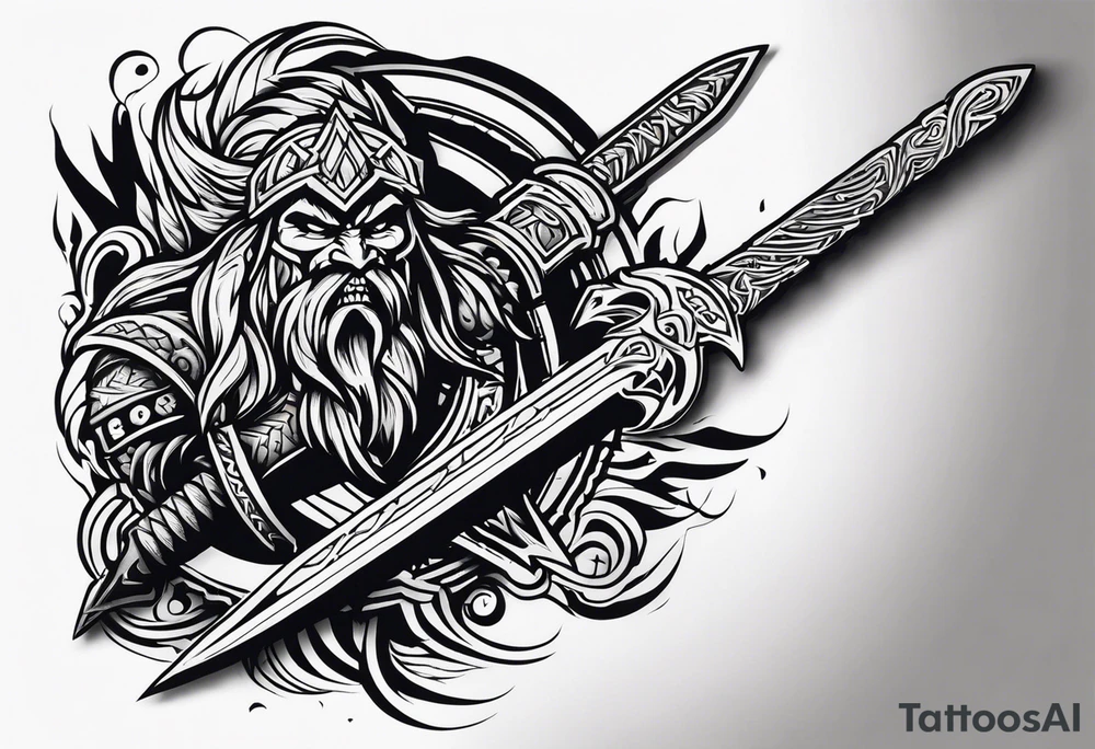 valhalla wounded sword berserker tattoo idea