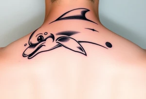 Cartoon dolphin tattoo idea
