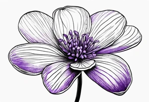Small violet flower made with fingerprint tattoo idea