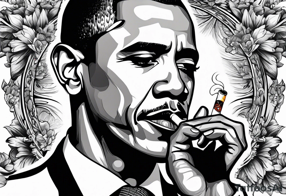 obama smoking cigarette tattoo idea