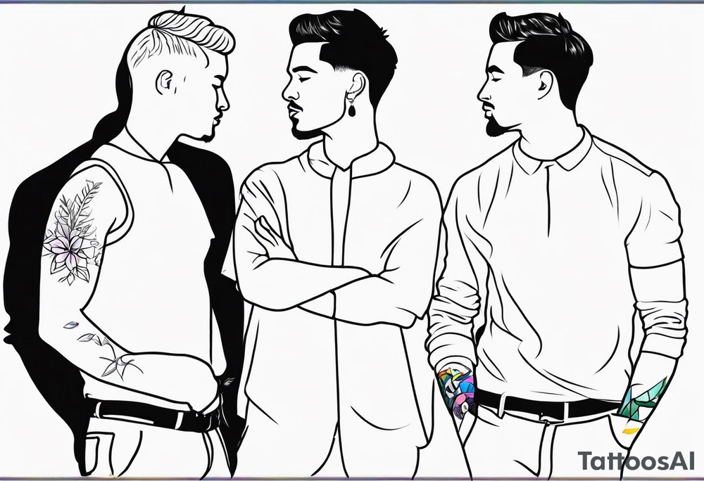 Gay men outline tattoo idea