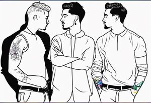 Gay men outline tattoo idea