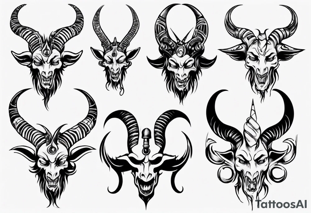 human like Baphomet Sitting tattoo idea