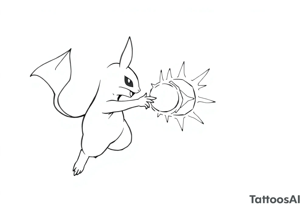 Lucario attacking with Aura Sphere tattoo idea