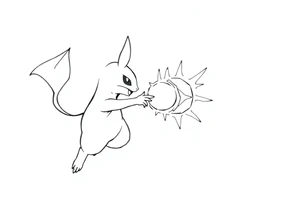 Lucario attacking with Aura Sphere tattoo idea