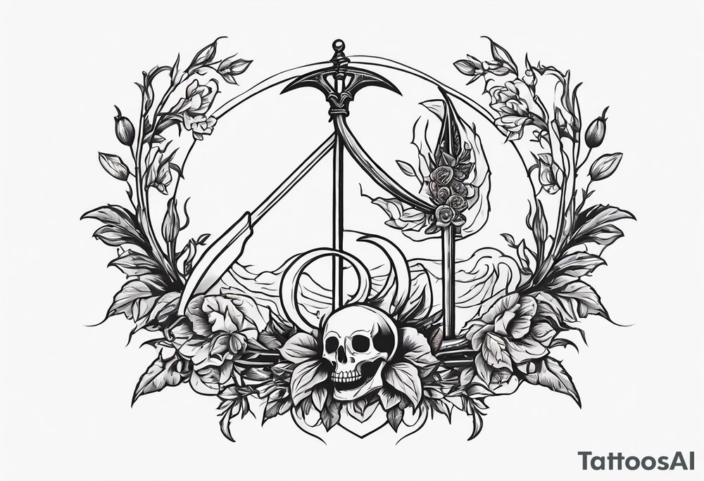 death with scythe and nightshade mortician tattoo idea