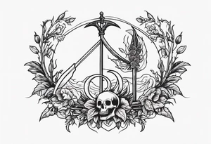 death with scythe and nightshade mortician tattoo idea