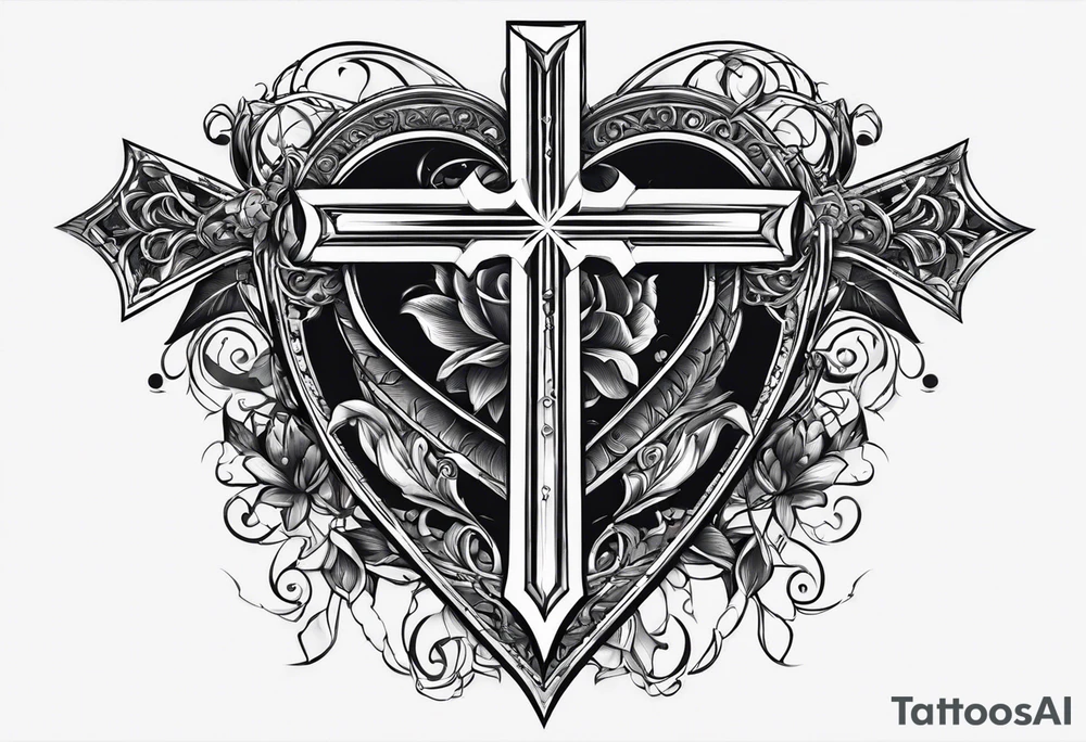I want a cross with a pearcing sword through a broken heart tattoo idea I want a cross with a pearcing sword through a broken heart tattoo idea