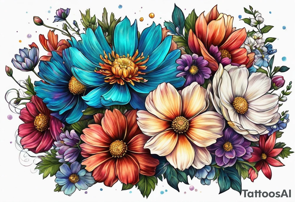 Cosmos's Bouquet tattoo idea
