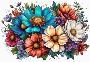 Cosmos's Bouquet tattoo idea