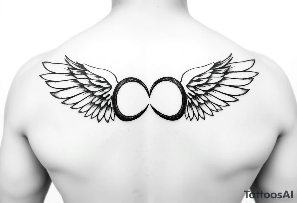 Infinity Loop made of wings white background tattoo idea