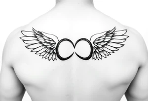 Infinity Loop made of wings white background tattoo idea