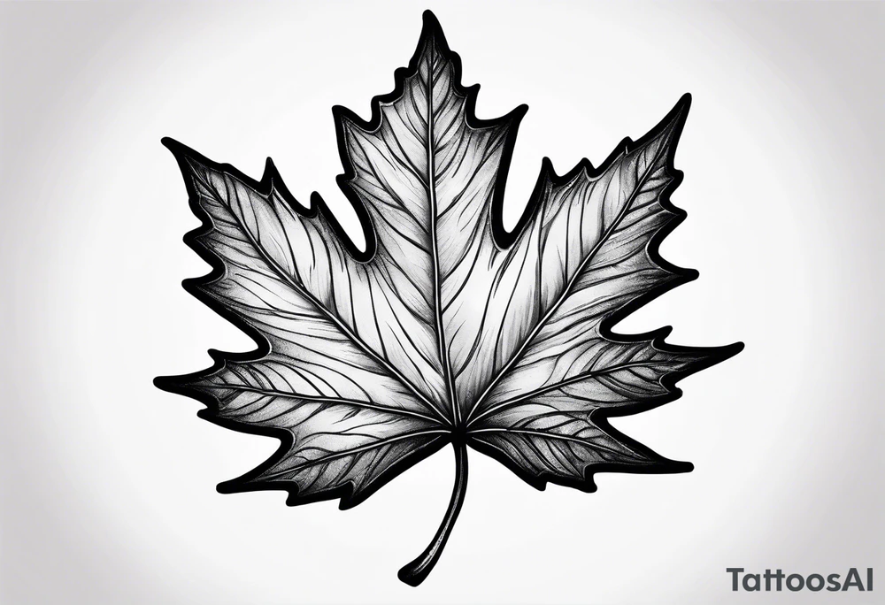 single maple leaf tattoo idea