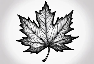 single maple leaf tattoo idea