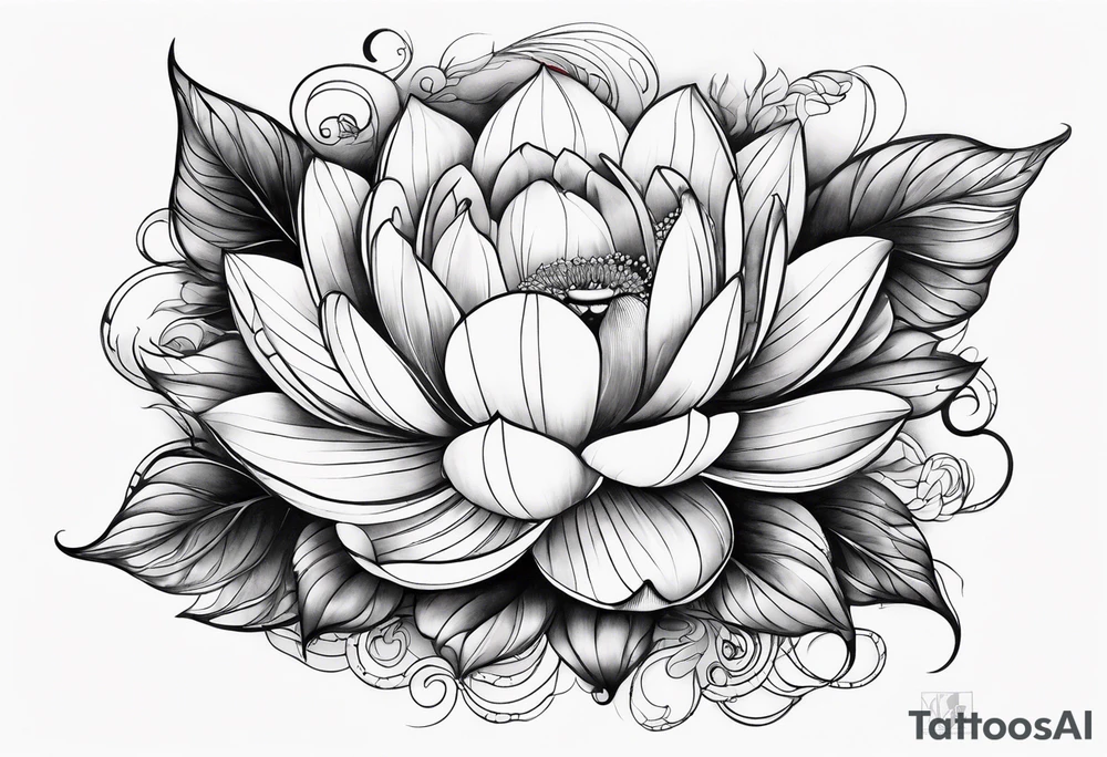 bachstelze mit lotusblüte tattoo idea