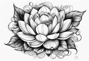 bachstelze mit lotusblüte tattoo idea