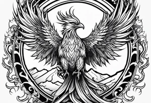 Heavy metal phoenix being reborn tattoo idea