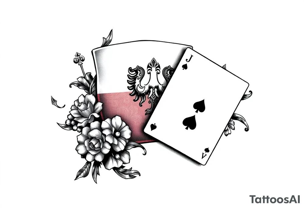 Poland symbol and poker cards Add casino money to it. tattoo idea