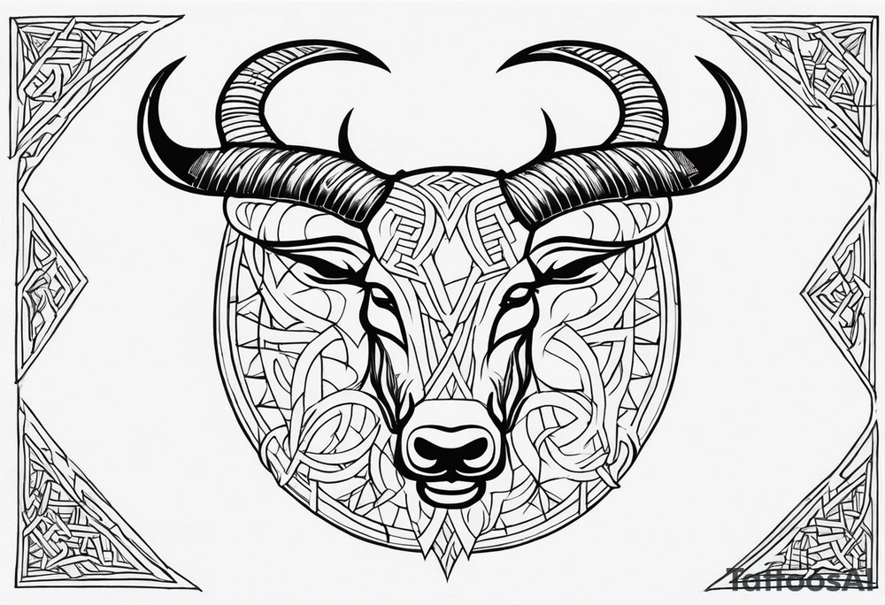 Make a viking shest tattoo dat cover the howl chest use symbol the triple horns and the symbol web of wyrd tattoo idea