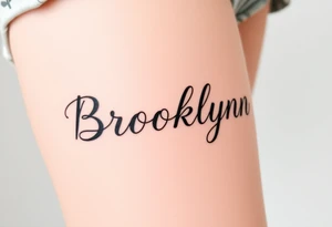 My daughter's name, Brooklynn, in cursive  font tattoo idea