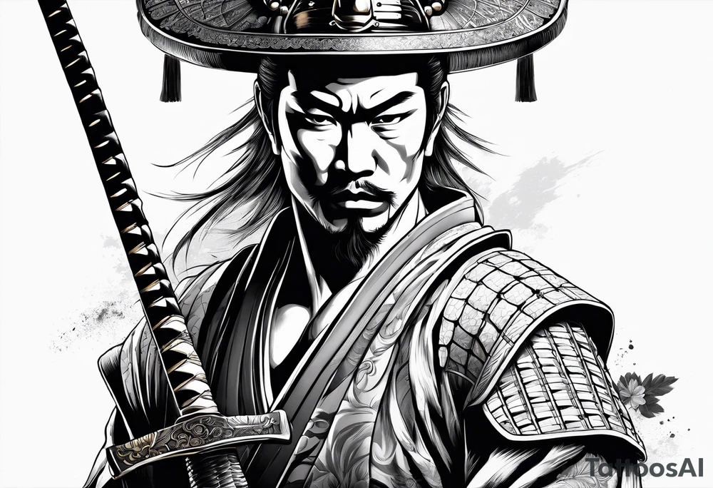 Samurai holding a sword tattoo idea