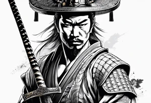 Samurai holding a sword tattoo idea