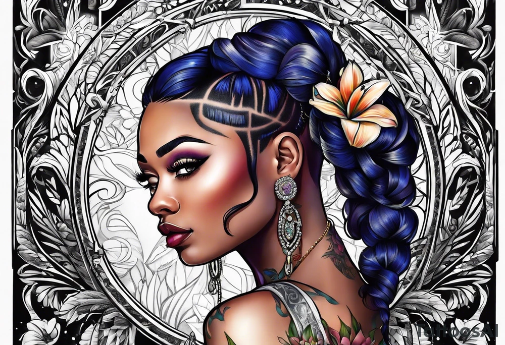 drugs and money , black people tattoo idea
