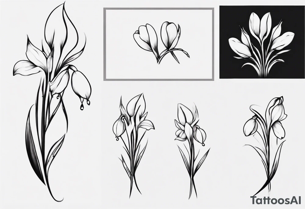 Snow drop wrapping around an ankle tattoo idea