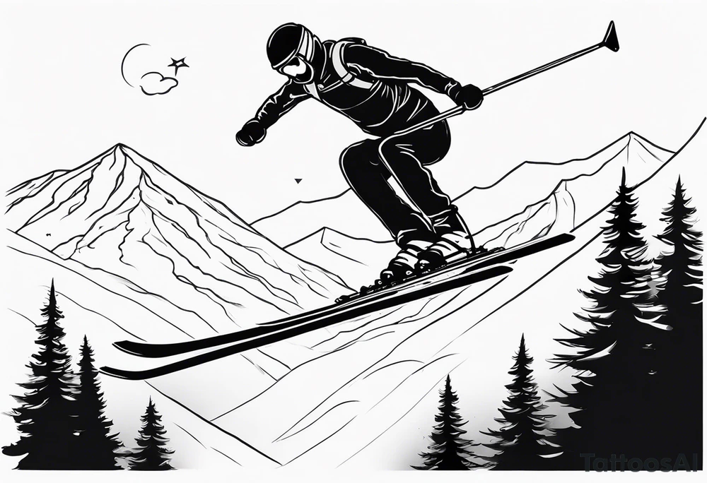 ski jump tattoo idea