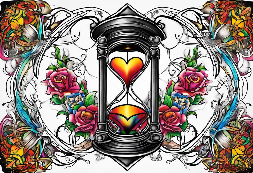 Marti heart barbwire hourglass tattoo idea