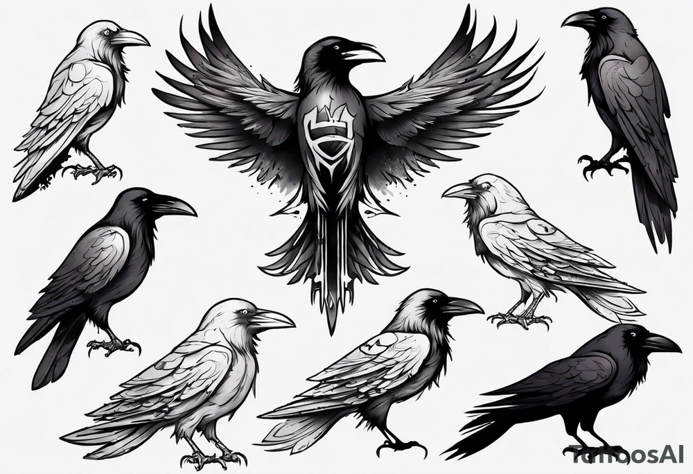 Raven tattoo idea